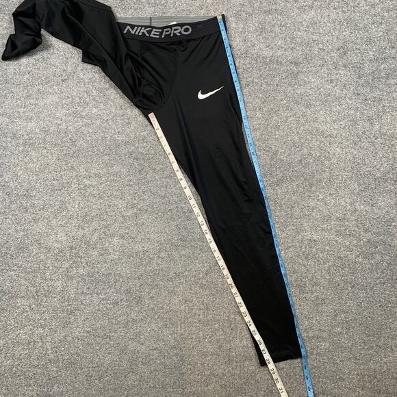 Nike Pro Leggings Mens 2XL Black Dri Fit Fitted Stretch Baselayer Workout Train - Picture 8 of 13
